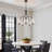 5-light Black Chandelier With Seeded Glass Shades