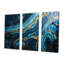Agate sarcelle «Waves of Glam Gold I», ensemble d'art mural en marbre-108318527-108318520