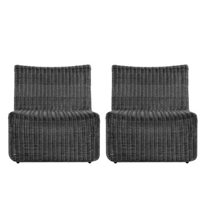 Shorsey Sloped Wicker Patio Lounge Chairs