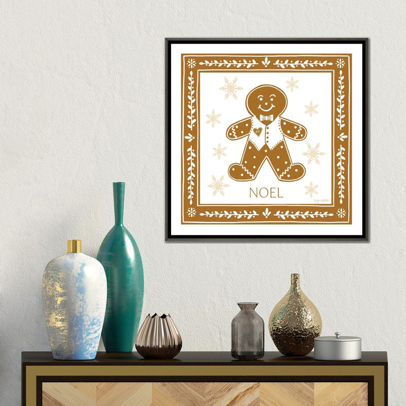 «Gingerbread Man», reproduction d'art sur toile encadrée, H 18 po x l 18 po, Gris