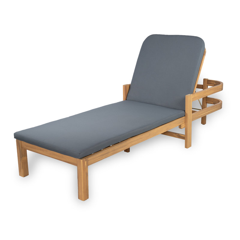Chaise longue d'extérieur en acacia