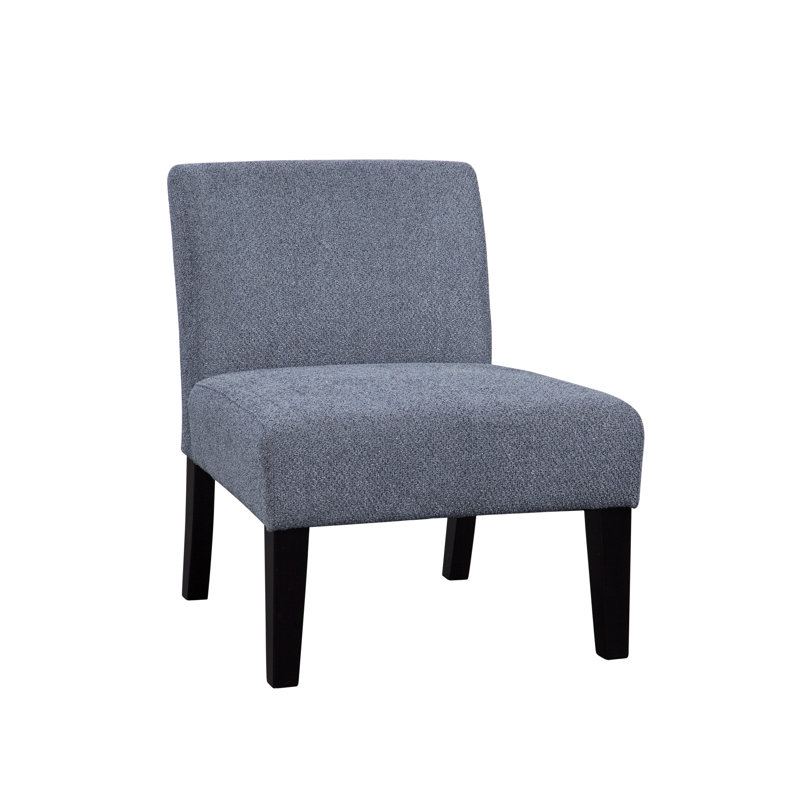Javi Avington 26" Wide Armless Slipper Chair, Enchanted Steel Gray Chenille