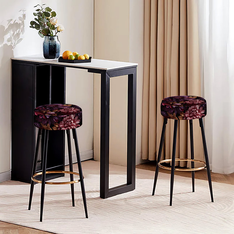 Ensemble de 2 tabourets de bar Royal Purple Peony Garden Grace - Damask