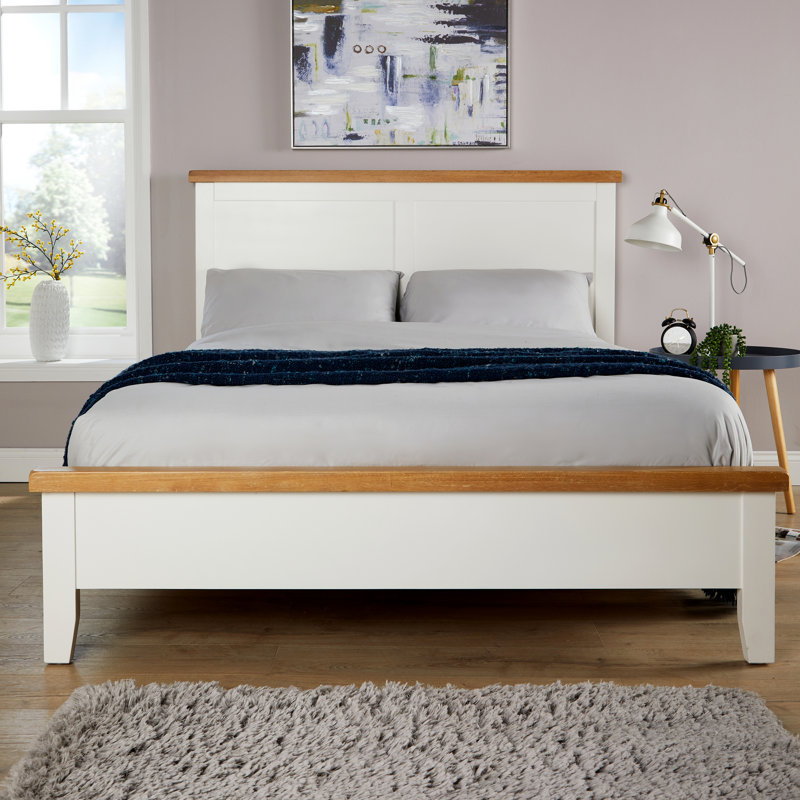 Easton Solid Wood White Double Bed Frame