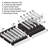 Adjustable Short Divider Bin Cosmetic Tray With Pushers - Customize Slot Size To Product, Clear, 2-Pack
