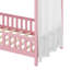 Lit sur pied avec auvent, lit maison avec rampes hautes, structure de lit plateforme en bois avec toit-136334248-118839468