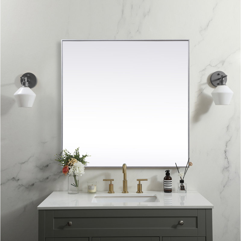 Miroir d'appoint Valparaiso, 48 po x 48 po , Argent