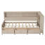 Lit de jour simple en bois avec tablettes de rangement et 3 tiroirs-707841995