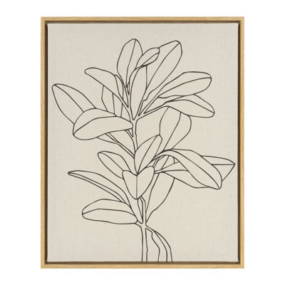 «Leaves Outline II», reproduction d'art encadrée par Art Brand Studios