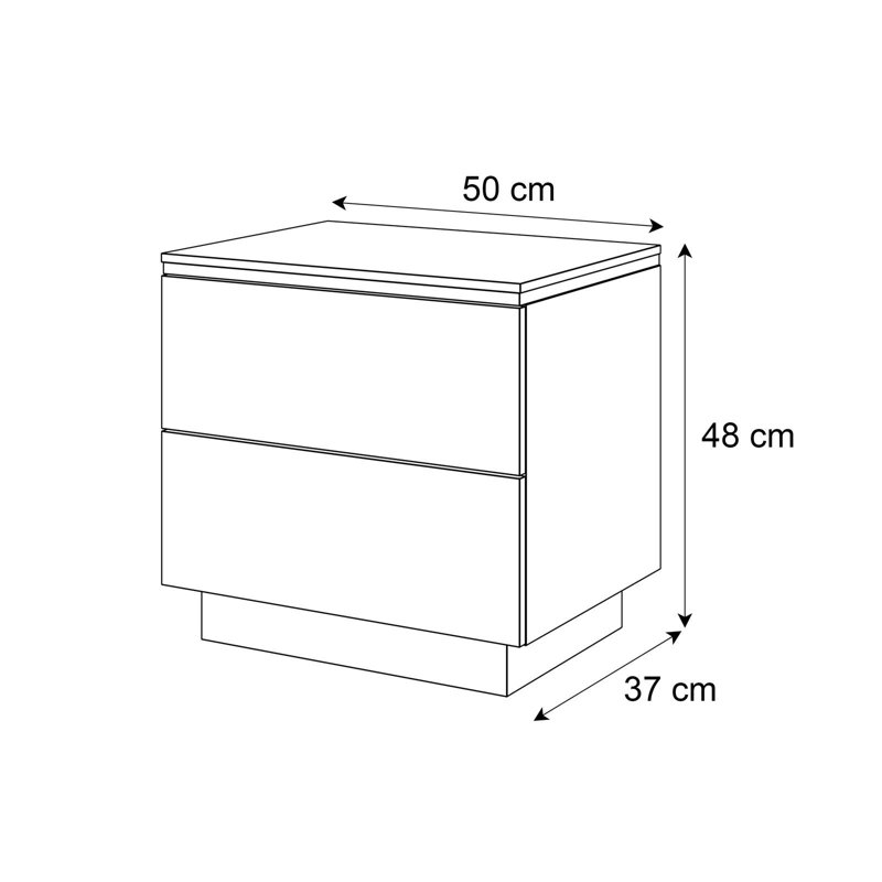 50cm W Manufactured Wood Bedside Table