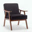 Chaise d'appoint Mid-Century moderne avec velours (noir)-92294275-92294276