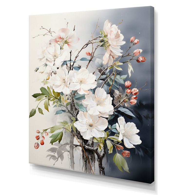 «Lyneisha Asian Art Orchids Flowers II», reproduction sur toile, H 40 po x l 30 po x P 1,5 po, Toile tendue
