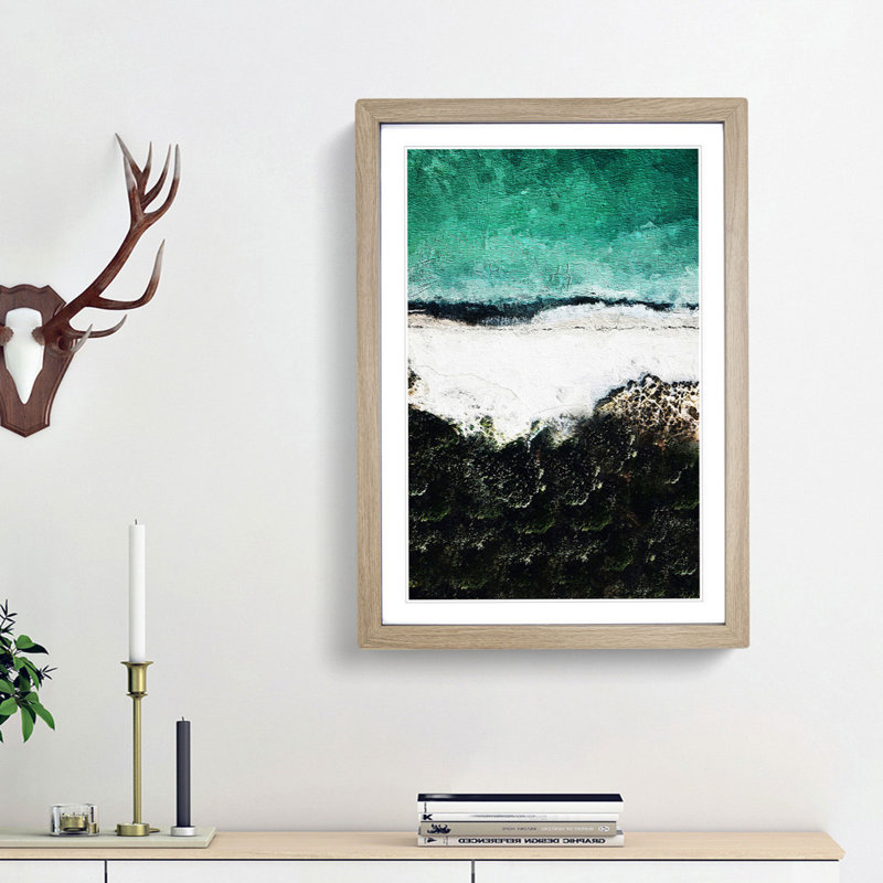 Beach In Tarifa Spain - Single Picture Frame Painting, Oak Framed, 63cm H x 45cm W x 2cm D