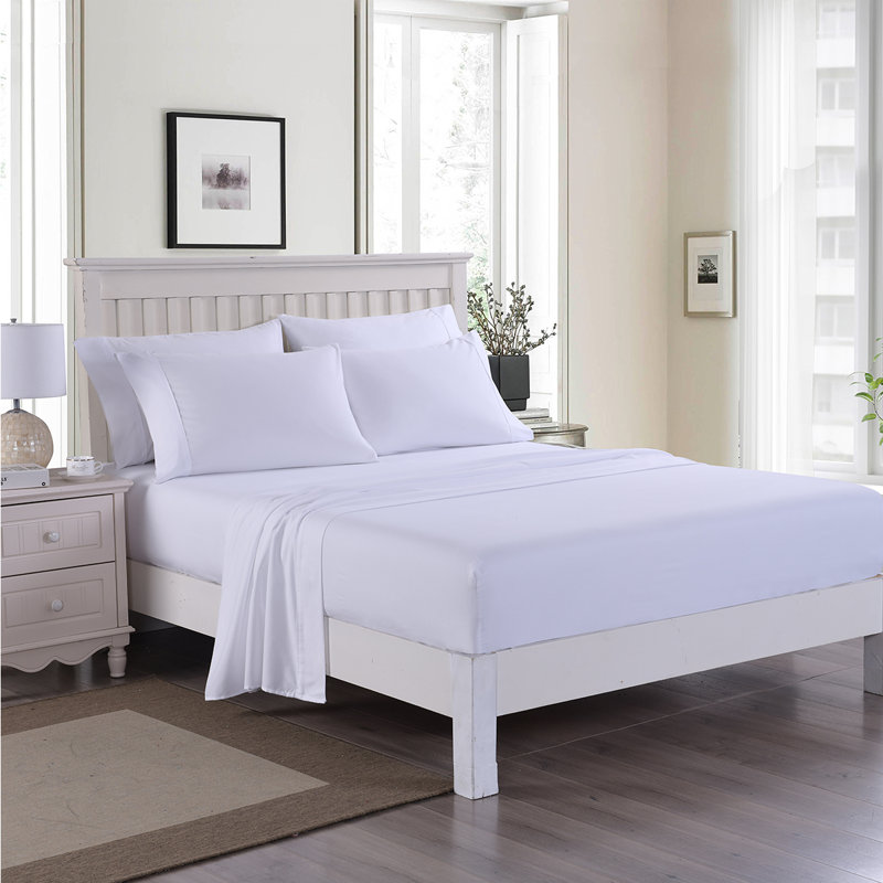 Kondo Microfiber Sheet Set, White, Queen