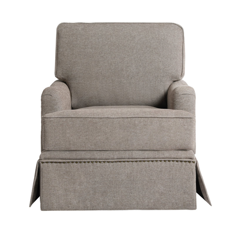 Swivel Accent Arm Chair, LIGHT BROWN Chenille