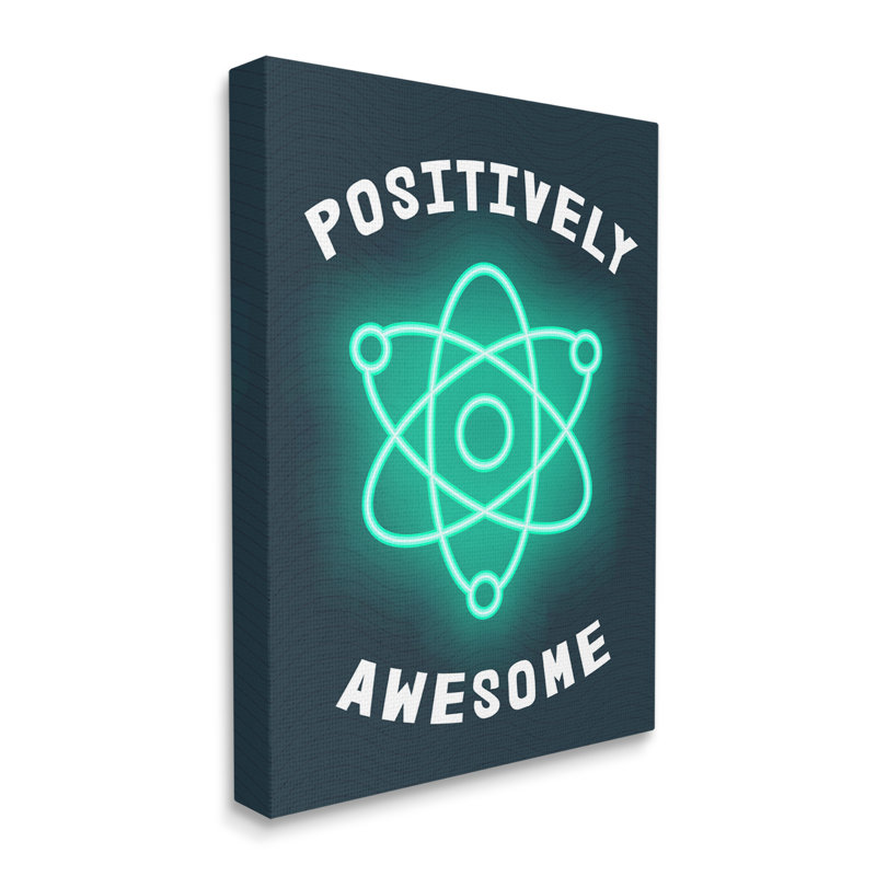 Jeu de mots «Positactive Awesome», Toile tendue, H 40 po x l 30 po
