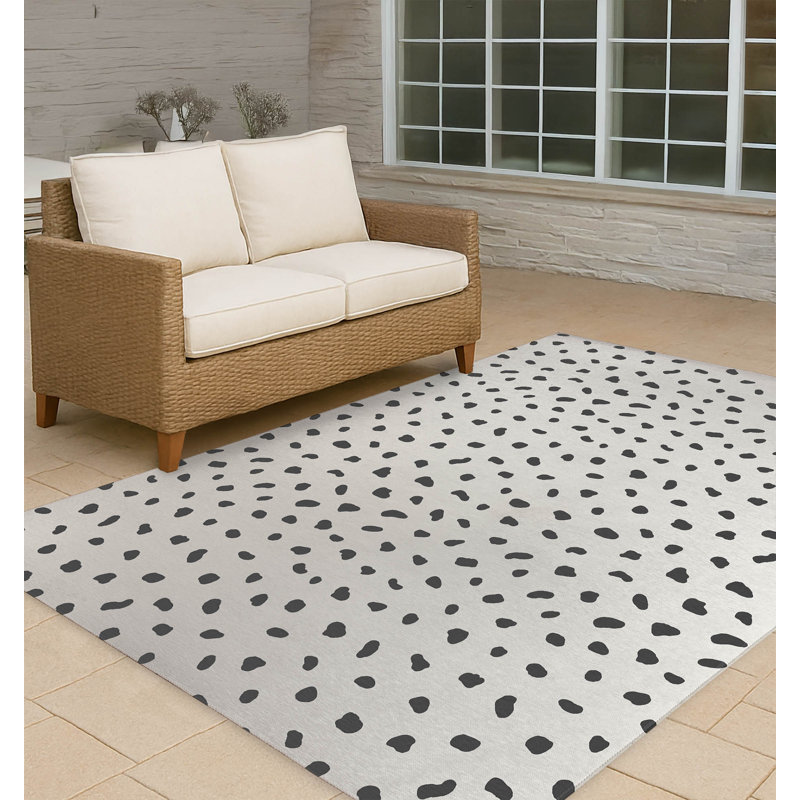 Paint Drop Non-Slip Outdoor Rug, Rectangle 5' x 7'