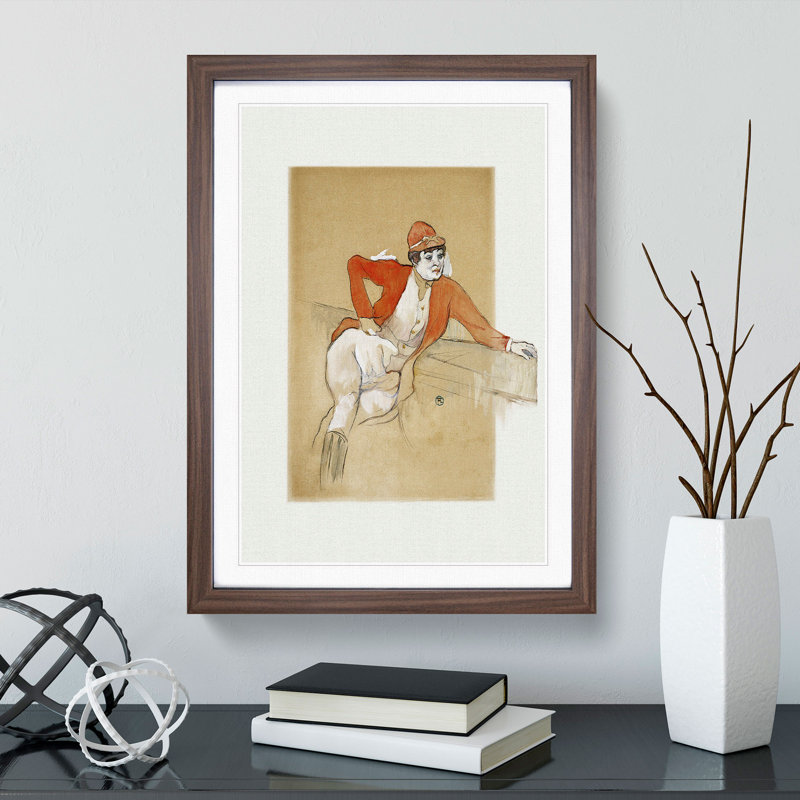 La Macarona by Henri de Toulouse-Lautrec - Picture Frame Painting, Walnut Framed, 36cm H x 27cm W x 2cm D