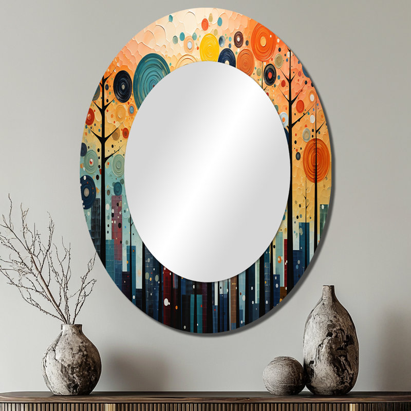 Miroir mural coloré Mid-Century Bold Breeziness III, 40 po x 30 po
