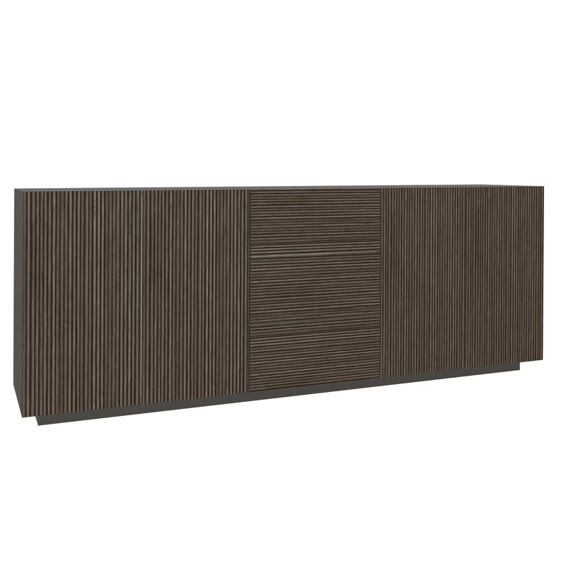 Allare 220cm Sideboard, Grey/Black