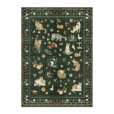 Paw & Petal Cat Garden Area Rug
