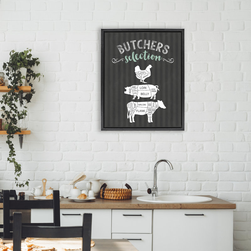 Cadre flottant Butchers, H 21 po x l 17 po, Cadre flottant noir de jais