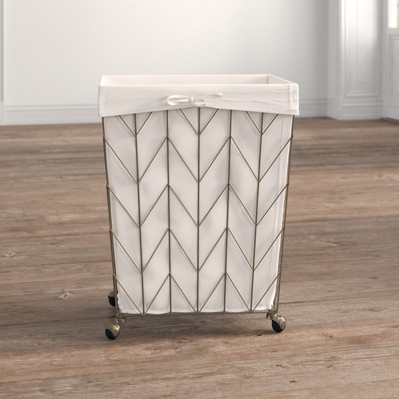 Fabric Rolling Laundry Hamper with Handles