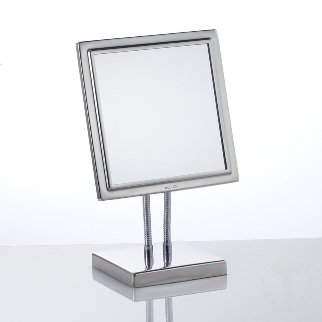 Metal Framed Freestanding Makeup Mirror in Silver