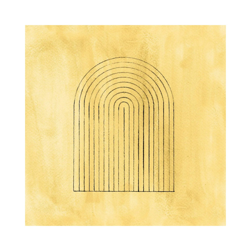 Mustard Mid Century Arch by Whales Way - Print on Canvas, 66.04cm H x 66.04cm W x 3.81cm D, Wrapped Canvas
