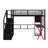 Full Size Metal Loft Bed With Built-In Work Station, Wardrobe, Storage Staircase And LED