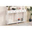 Console rétro - blanc. 4 tiroirs et tablette ouverte. Glacis rustique à finition pin rustique. Pin. Idéal pour diverses pièces. Blanc facile à assembler. Et placage. Structure. Pièce adaptée-2109952483-2109952494