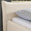 Grand lit plateforme tapissier avec tête de lit courbée en velours, structure en bois massif, aucun sommier tapissier requis-230801594