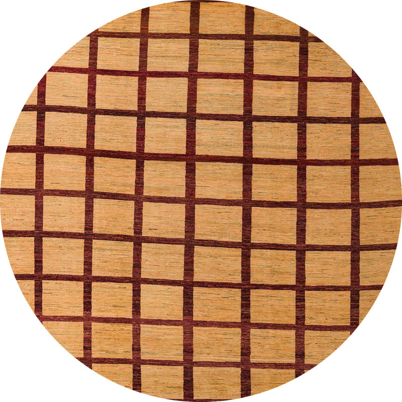 Tapis décoratif multicolore à motif abstrait, Rond 3 pi