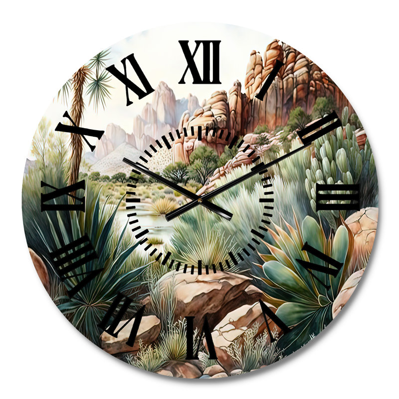 Horloge murale Arizona Desert Cactus II - Southwestern, Médium