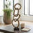 Decorative Object Linked Ring Sculpture for Home Decor - Abstract Metal Figurine Statement Accent Ideal Decoration for Living Room and Console Styling-21484502-27873584