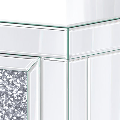 Mirrored Crushed Diamond Console Table