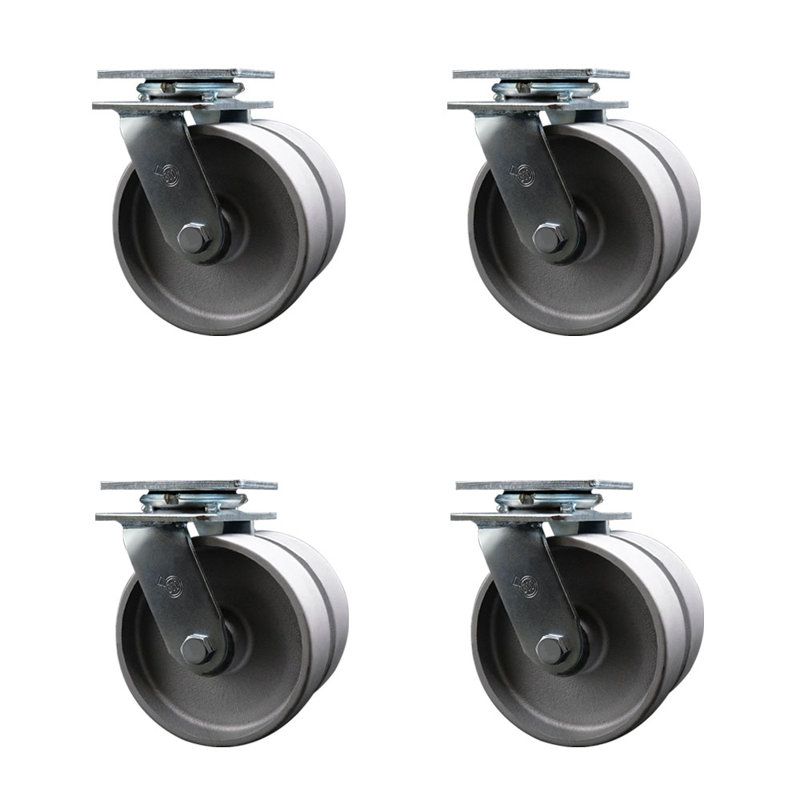 Ensemble de roulettes pivotantes doubles 6 pouces avec roulettes doubles