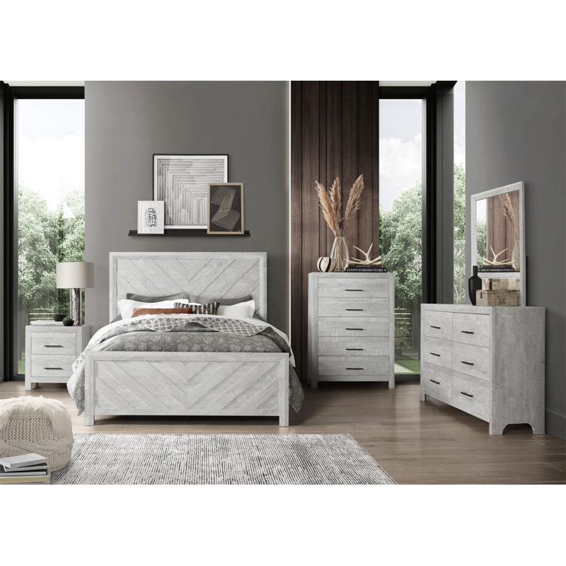 Commode 5 tiroirs Denver, Naturel