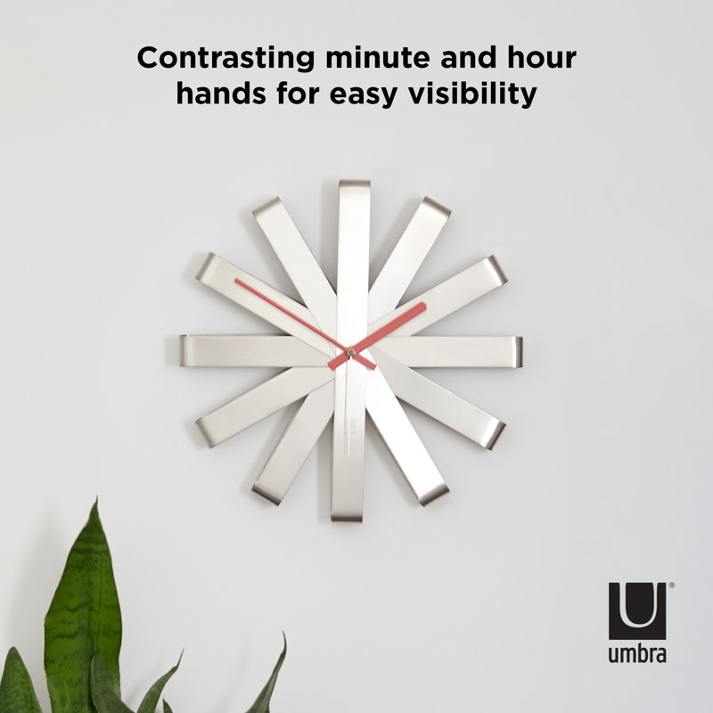 12'' Wall Clock, Stainless Steel