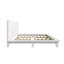 Structure de lit plateforme en noyer de style Mid-Century moderne avec tête de lit, bois massif, support de lattes de bois, aucun sommier nécessaire, très grand, blanc-2118897416-2118897413