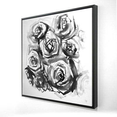 "Roses abstraites monochromes"