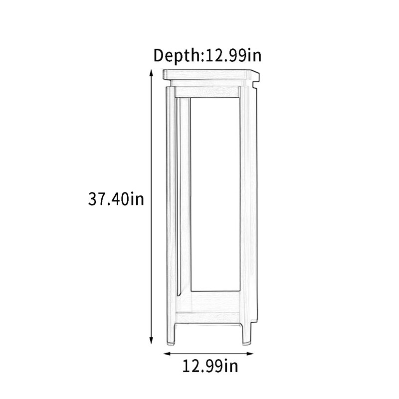 Support pour plante double couche en bois massif, H 37,4 po x l 12,99 po x P 12,99 po