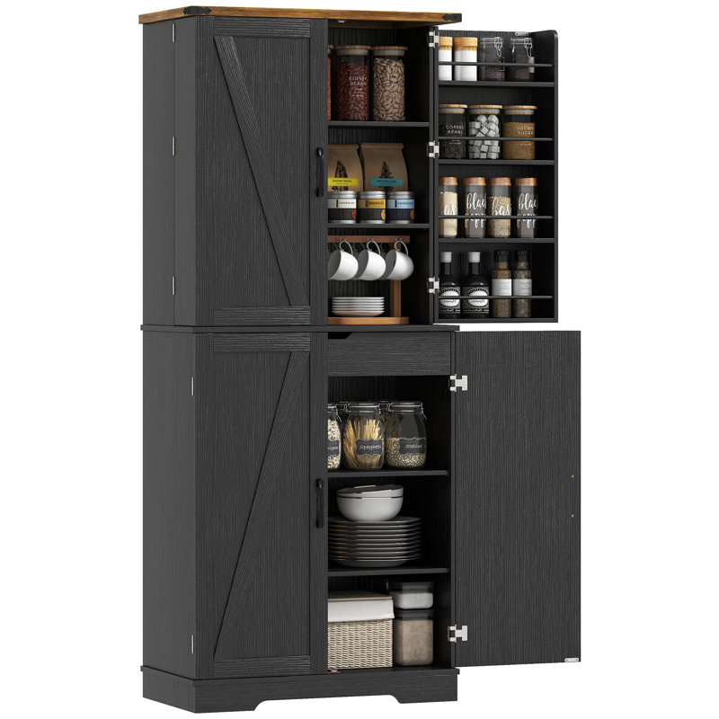 Armoire de rangement 72 po, noir