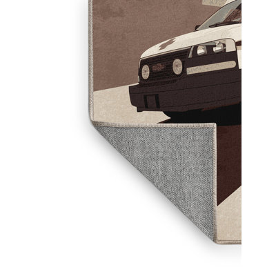 Tapis beige moderne lavable à la machine en ambulance pour véhicule