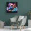 Art mural sur toile tendue - art mural «Delorean 1» Wumples pour le salon, la chambre à coucher ou le bureau - 14 x 14