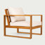 Ensemble de 2 chaises longues d'extérieur en bois avec coussins texturés résistants à l'eau et sièges profonds Loomera