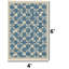 Tapis géométrique à carreaux azur lavable à la machine 4 pi x 6 pi 100% coton