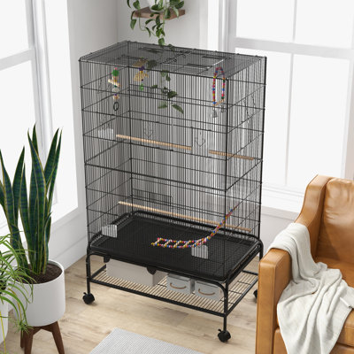 Cage de vol en acier 63 "avec roues
