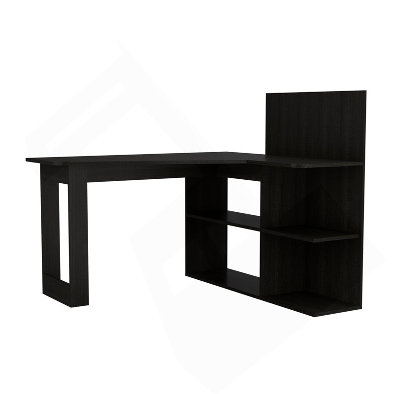 Bureau d'écriture, cinq tablettes ouvertes - noir, Noir