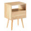 Table de bout tissée 15,96 po avec tiroir et pieds en bois massif - pratique pour la maison